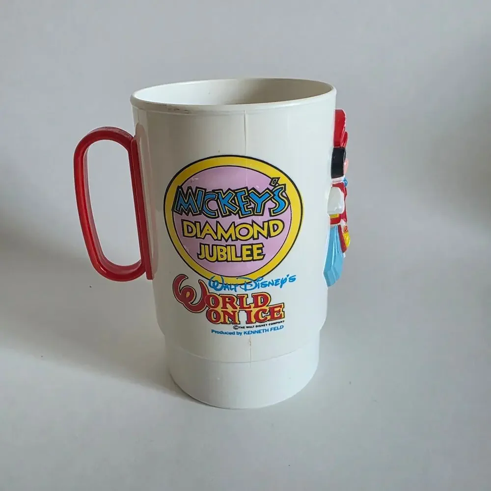 Disney Mickey's Diamond Jubilee World on Ice 3D Plastic Travel Mug Cup